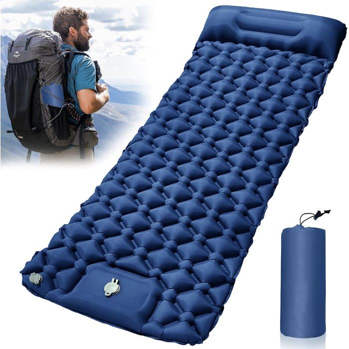 Matelas gonflable de camping - OKZ® - Ultraléger 600g - Dimensions gonflées 190x68x5 cm