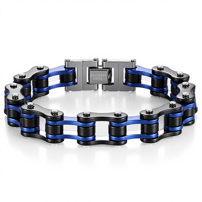 XJYDNCG Bracelet Homme en Acier Inoxydable Style Moto Rock 22 5cm x 1 2cm - XDV001