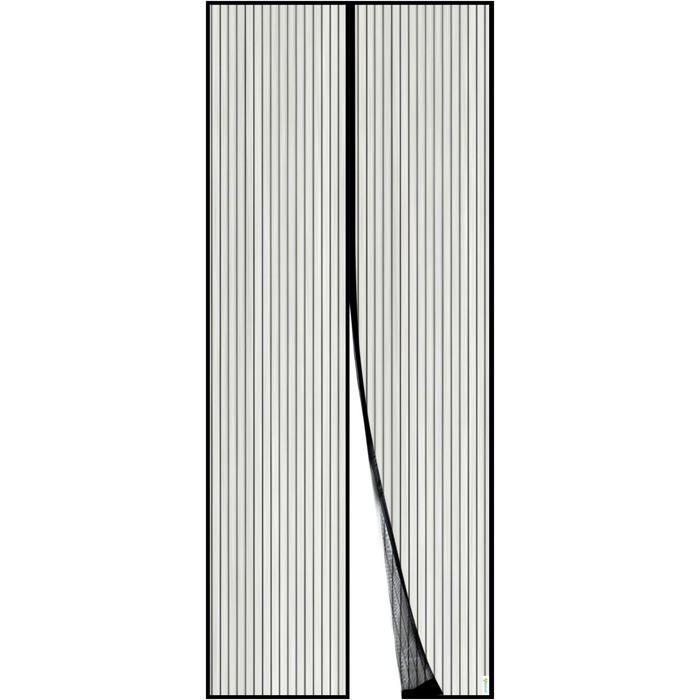 Moustiquaire magnétique pour porte - DEKOPRO - 75x220 cm - Noir - Fermeture automatique - Maille fine