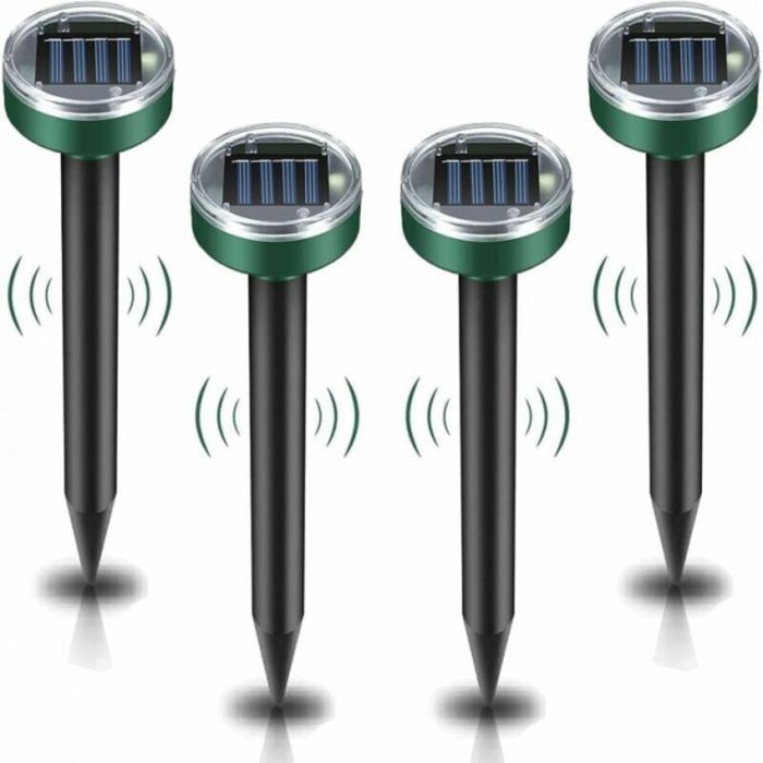 Répulsif solaire à ultrasons pour rats 4 pièces Anti-rongeur étanche IP65 répulsif pour rats de jardin