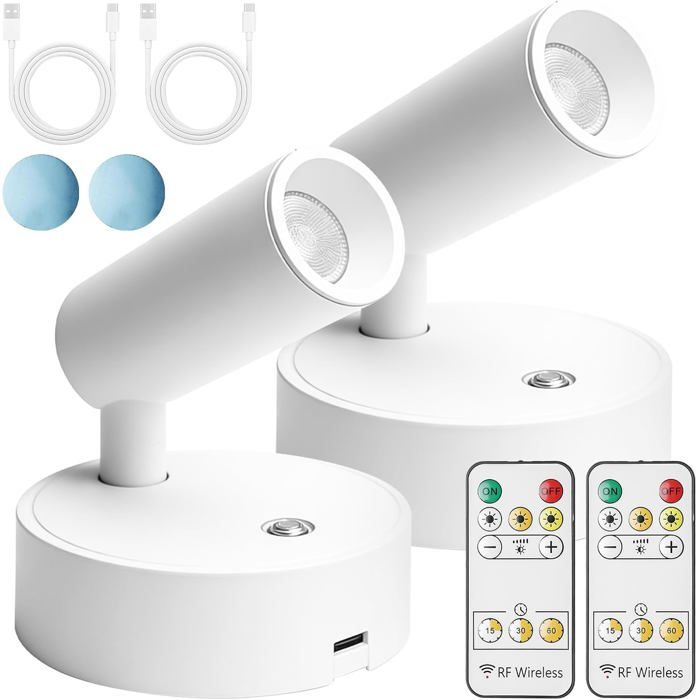LED Wall Lights with Remote Control Dimmable and Swiveling Board Lights Rotating Wall Lamp for Pictures