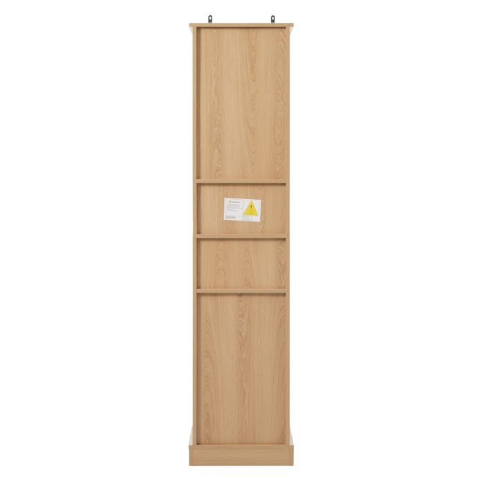 Colonne de salle de bain – meuble haut 40 x 30 x 172 cm 3 tiroirs 1 porte MDF aspect bois naturel