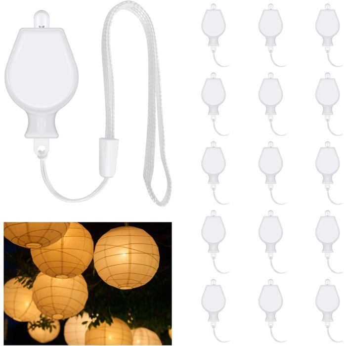 Mini lampe à ballon--LED non clignotante blanc chaud----lot de 15 pièces pour lanterne papier déco anniversaire mariage fête
