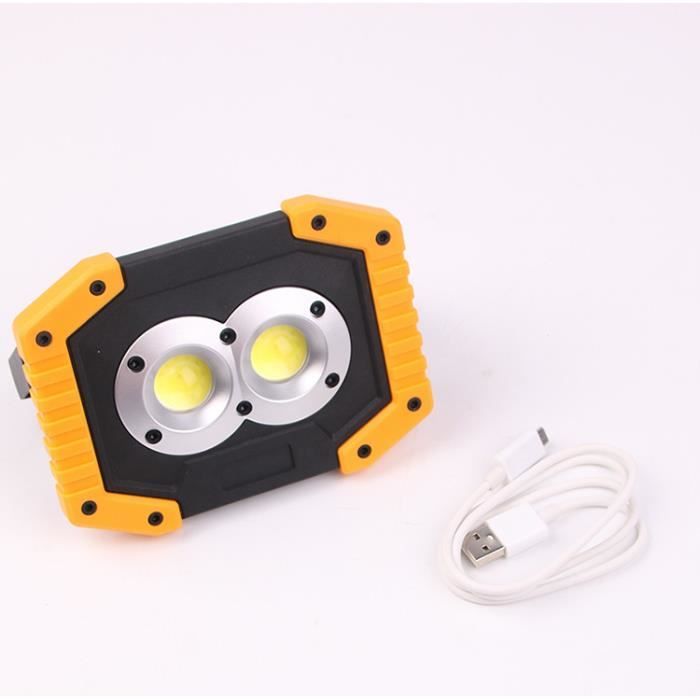 VINGVO Projecteur portatif Lampe de travail COB charge USB projecteur