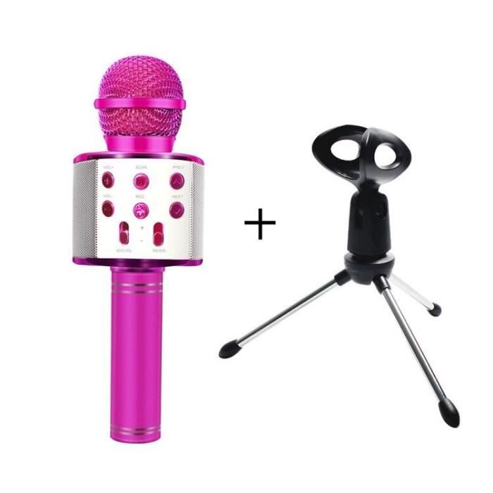 Violet Microphone Usb sans fil WS858, avec support, karaoké, Audio
