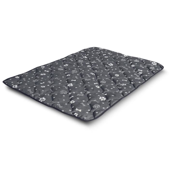 Meilleurs prix pour Matelas pour chien AIO Prestige Tapis pour chien imperméable graphite 100x70 cm design: os