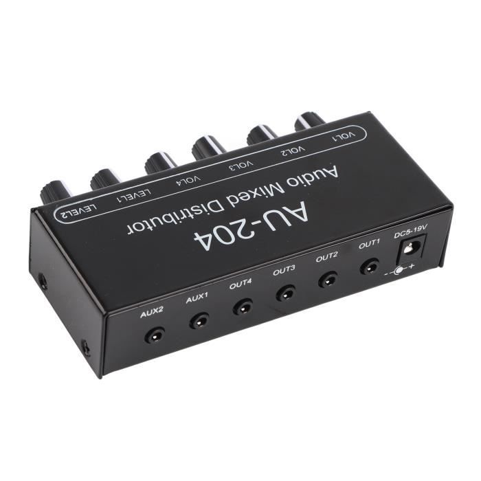 Alomejor Mixeur Audio 6 Canaux Stéréo – Compact Métal Pour Scène & Studio