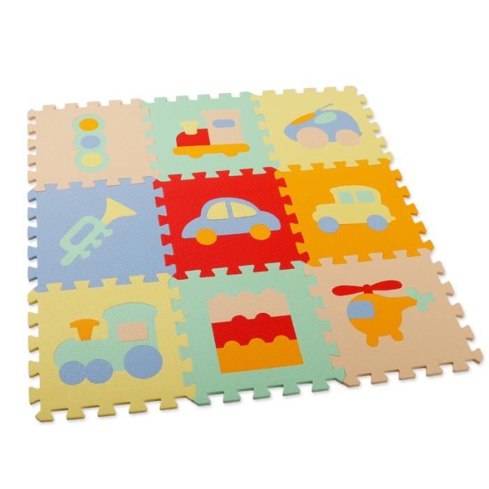 Tapis De Sol Epais Pour L Eveil De Bebe Puzzle Geant Aux Motifs Animaux Lot De 9 Dalles En Mousse Multicolores Pour Tapis De Jeu Cdiscount Maison