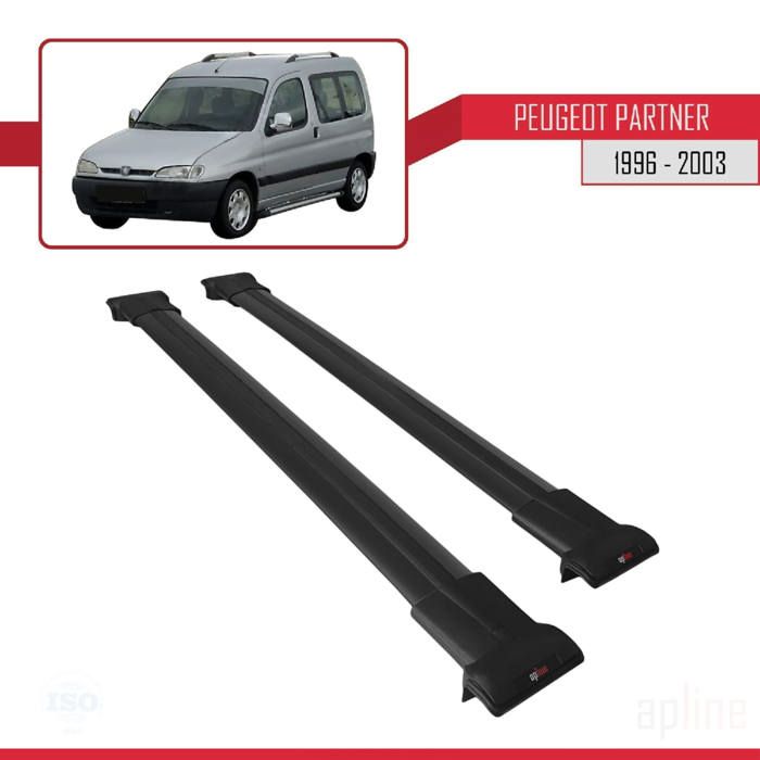 Compatible avec Peugeot Partner 1996-2003 Barres de Toit FLY Modèle Railing Porte-Bagages de voiture NOIR