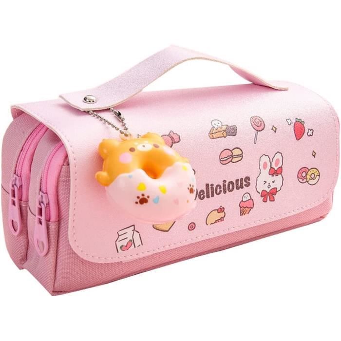 Trousse Lapin NICI Pouchimals - 12x12x25cm - Peluche Douce Pour Crayons Ou Maquillage - Cadeau Mignon