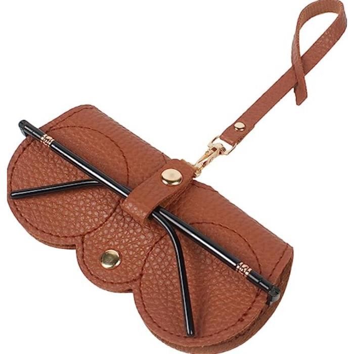 Homemari Sac à lunettes de soleil en cuir souple, pochette pour