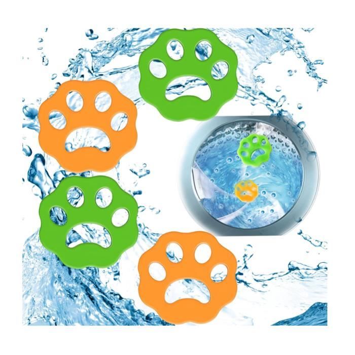 Attrape-Poils Machine à Laver - 4 Pièces Lavables - Pour Poils De Chien/Chat - Réutilisable