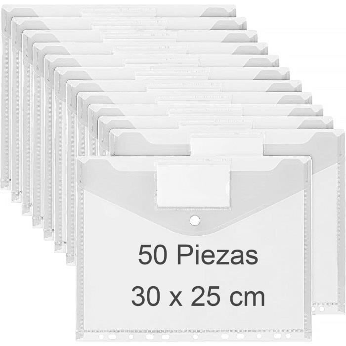 Buste Perforate In Plastica 24x32 Cm | Confezione Da 50 | Bordi Rinforzati | Per Archivio E Ufficio - Foto 10