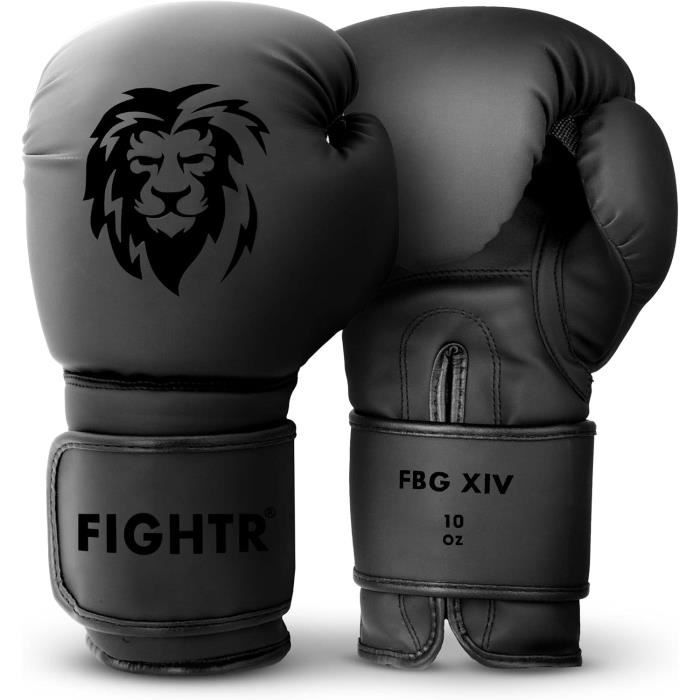 Gants De Boxe FIGHTR Premium - Pour Boxe, MMA, Muay Thai - Puissance Et Confort Maximal - Sac Inclus