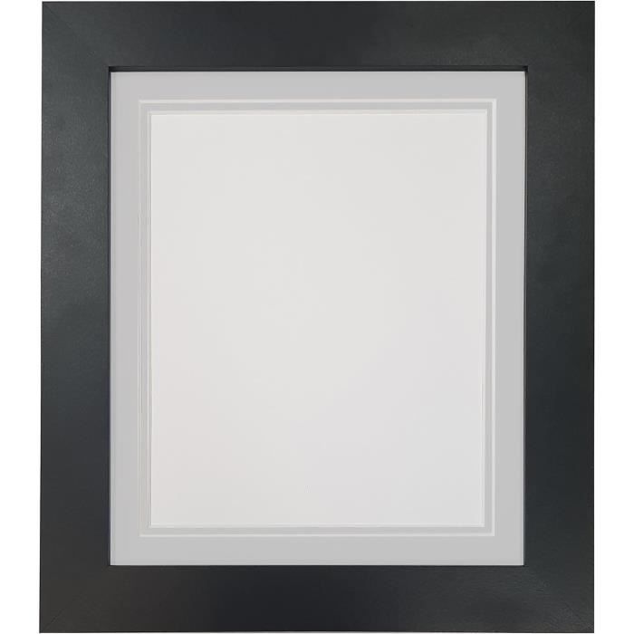 Cadre Photo Avec Passe-Partout Peach 19x40 Cm Ou 40x19 Cm - Cadre Bois Noir 3cm Largeur
