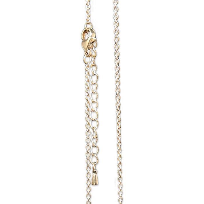 collier neuf plaqué or 3,34gr 41cm malle forçat pendant 4x1cm tbé
