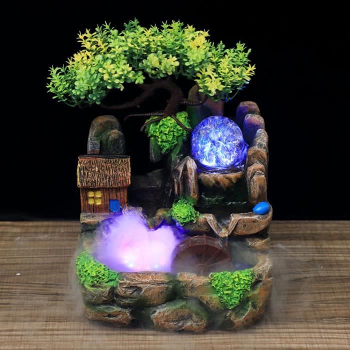 Fontaine d'intérieur Bouddha avec éclairage LED 4 couleurs Fontaine de table Fontaine de jardin Cascade en résine Fontaine à eau Simulation Jardin rocaille Humidificateur décoratif Fontaine d'intérieur Bouddha avec éclairage LED 4 couleurs Fontaine de table Fontaine de jardin Cascade en résine Fontaine à eau Simulation Jardin rocaille Humidificateur décoratif