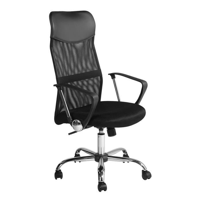 Furnish 1 Chaise De Bureau Pivotant Auteuil De Bureau Chaise Noir Siege Pivotant Pied Chrome Hauteur Reglable Roulettes Engrener Pu Achat Vente Chaise De Bureau Noir Soldes Sur Cdiscount