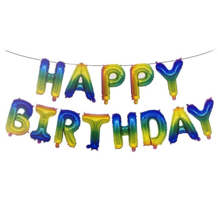 Auto Gonflant Joyeux Anniversaire Fête Bannière Ballon Bunting 16/" Lettre Nombre NEUF