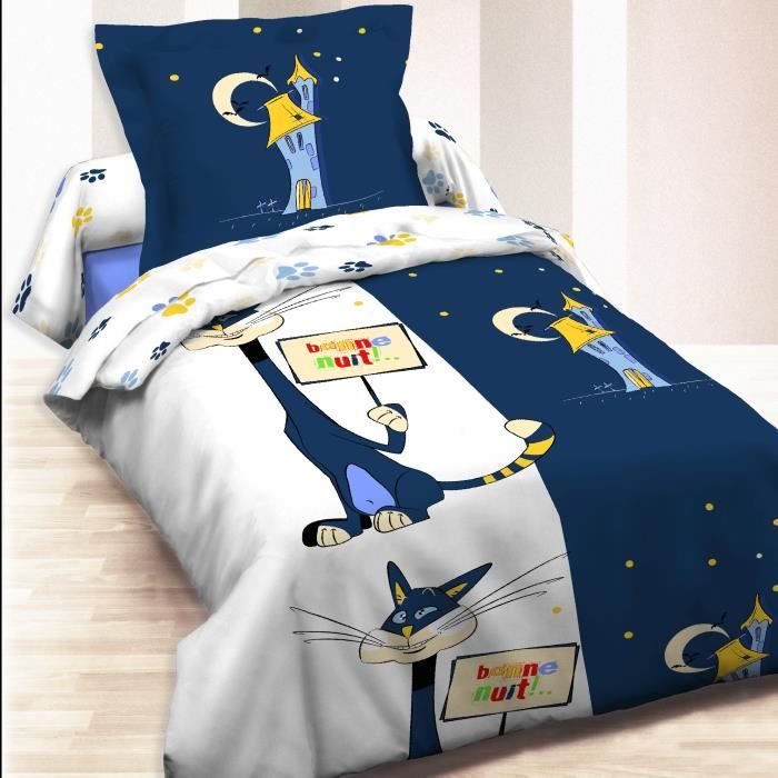 Housse De Couette Bonne Nuit Chat 140 X 0 1 Taie Coton Cdiscount Maison Housse De Couette Bonne Nuit Chat 140 X 0 1 Taie Coton Cdiscount Maison