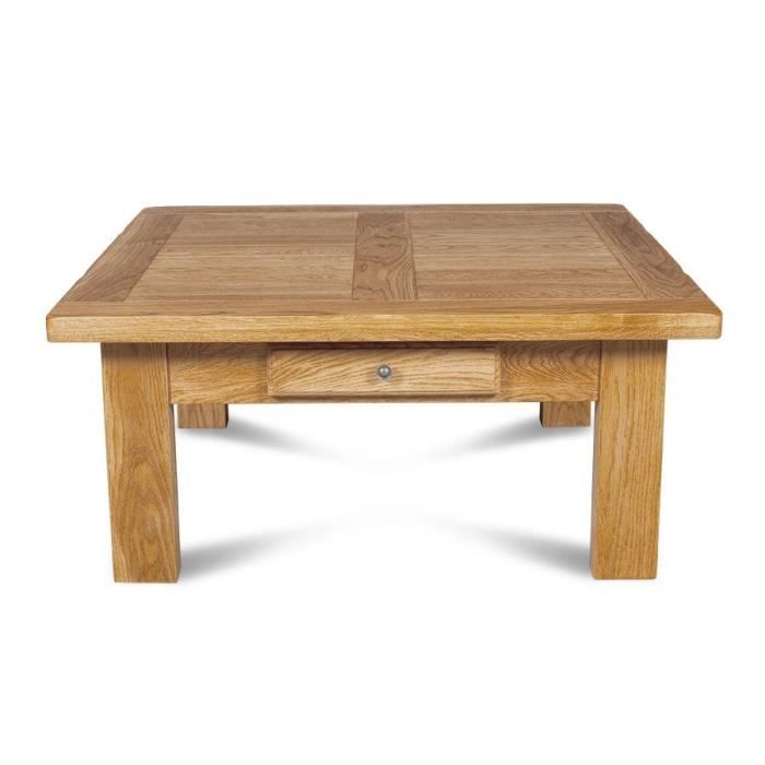 Table Basse Carree La Bresse Bois Chene Clair Massif Chene Clair