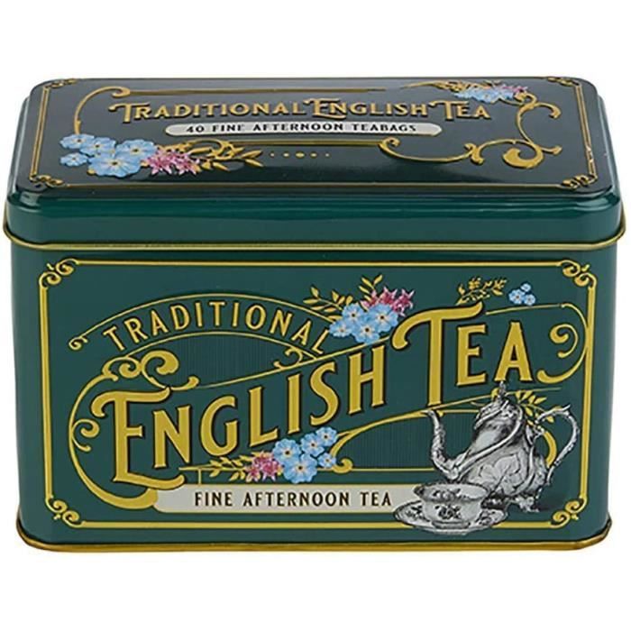 Boîte à thé vintage victorienne avec 40 sachets de thé anglais[283