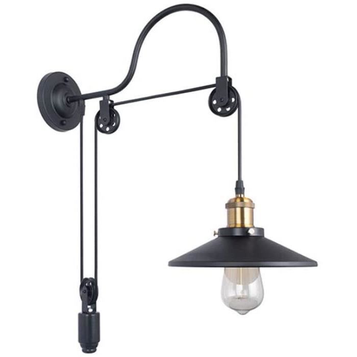 Applique Murale Industrielle Loft Poulie Rétro Applique Murale