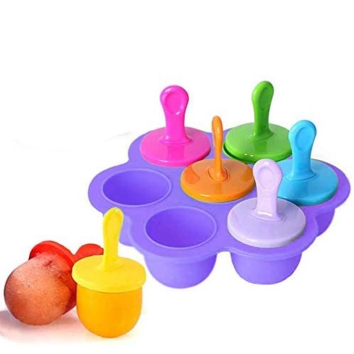 Moule A Glace Silicone Fruit Bebe Moule A Creme Glacee Colore De 7 Trous Adapte A La Fabrication De Creme Glacee Bricolage En Ete Achat Vente Bac Sac A
