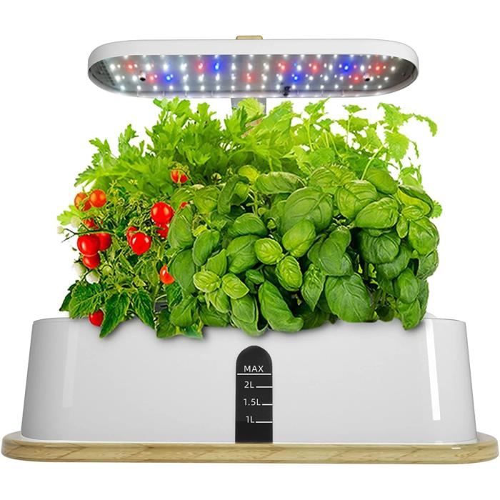 Système De Culture Hydroponique 12 Dosettes - Jardin D'Herbes Intérieur Avec LED - Contrôle Automatique D'Eau - Noir - 8