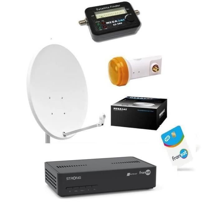 KIT PARABOLE 65CM + LNB Twin + 2 Décodeurs + Câble 20m + Câble HDMI + 4