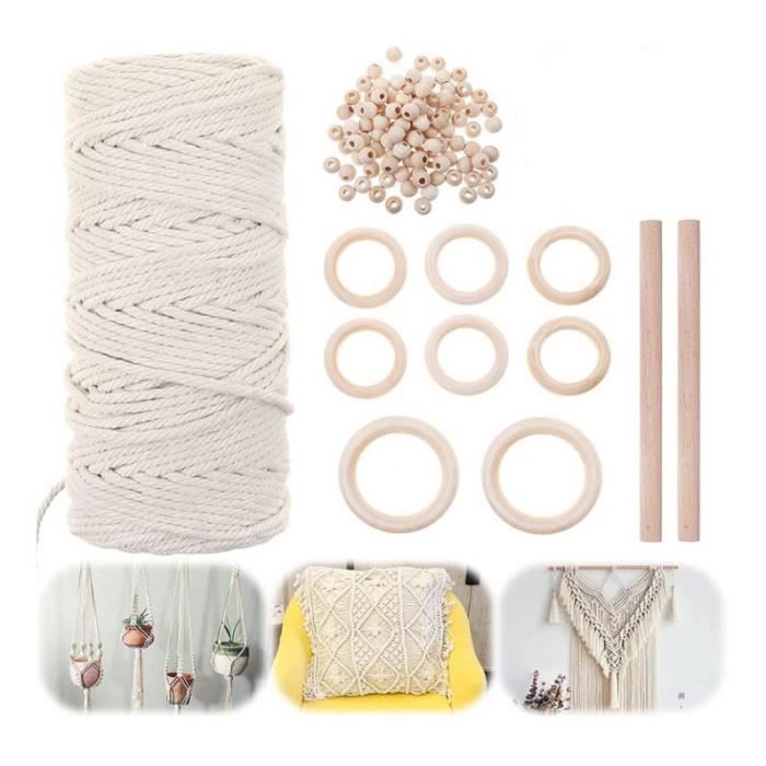 Craspire 4 Tailles Anneaux Macramé Bois Naturel Nuage - Cadres Pour Attrape-Rêves Boho DIY 4-14 Pouces