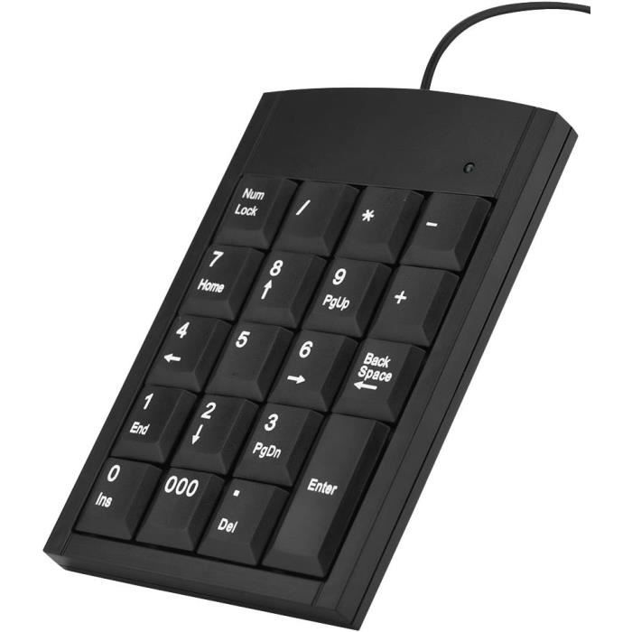 Pavé Numérique Bluetooth Sans Fil - 18 Touches - Mini Clavier Portable Pour PC, Laptop - Récepteur USB Inclus