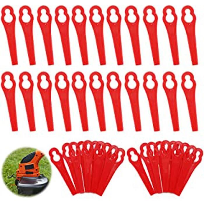 Lames en Plastique De Rechange pour Coupe-Bordures Lames en Plastique 60 Pcs Lames De Tondeuse pour Jardin Pelouse Tondeuse Accessoires 