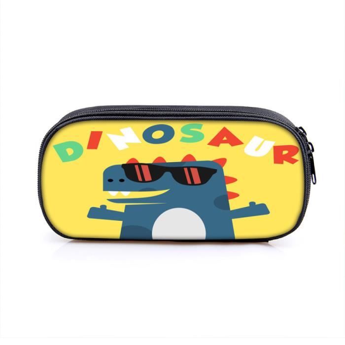 Trousse Scolaire Dinosaure 3 Compartiments - Kit Complet 44 Pièces - Rangement élastique - Idéal Garçons CP Et Primaire
