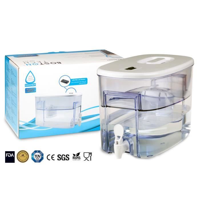 Boston Tech Fresia, distributeur d'eau filtrée compatible avec les filtres Brita Maxtra et Boston Tech, 9 litres. Un filtre cadeau