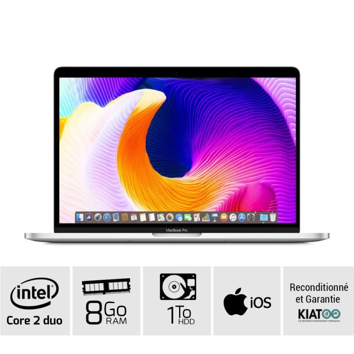 Top achat PC Portable APPLE MACBOOK PRO 13 Gris A1278 core 2 duo 8 go ram 1 To HDD go disque dure clavier QWERTY pas cher