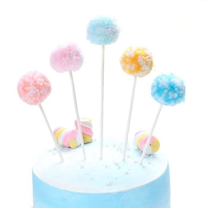 Couleur 5pcs Pompom B Decor De Pompons En Forme De Nuage Et De Cœur Arc En Ciel Pour Mariage Fete Prenatale Cdiscount Maison