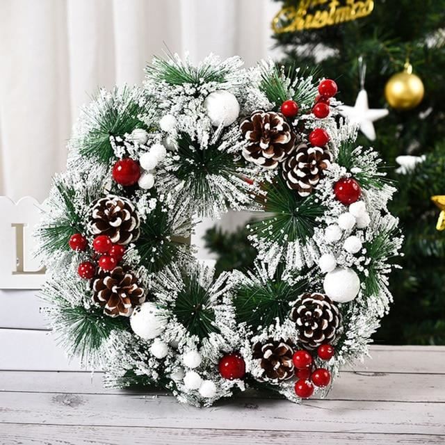 Couronne De Noël Dorée Creative Home - Diamètre 35 Cm, Déco Porte Extérieur/intérieur, Durable