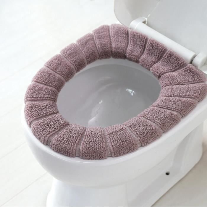 Abattant Wc,Housses de toilette couleurs, couverture de siège de toilette  chaud confortable en corail, tapis de bain Type C