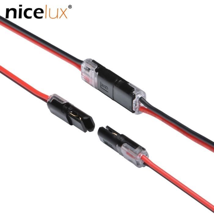 Connecteur Type T 2 Pôles pour Câble Non Dénudé de 0,5mm pour Ruban LED IP40