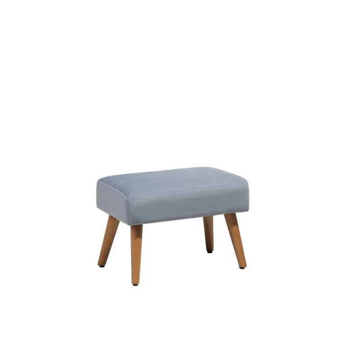 Beliani - Petit tabouret en velours gris TAKOMA