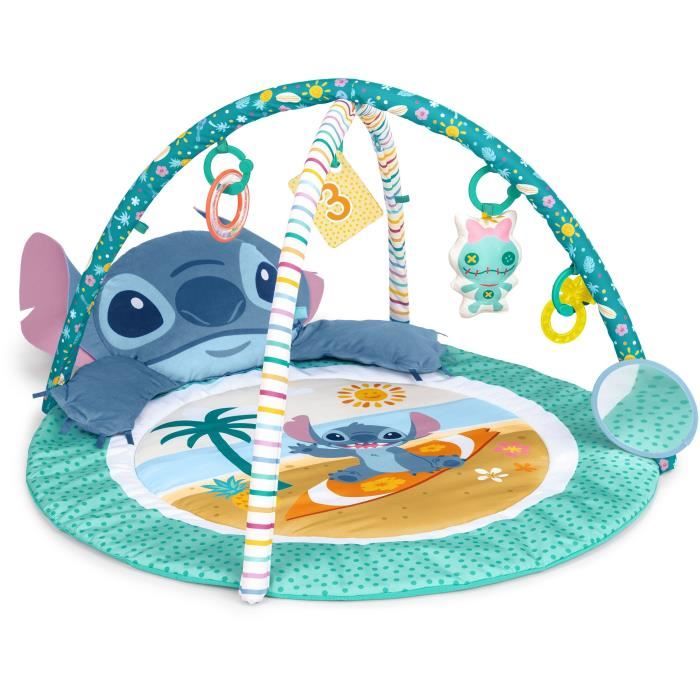 DISNEY BABY STITCH Tapis de sol éveil bébé évolutif arche avec jouets sensoriels peluche miroir coussin Stitch hochet