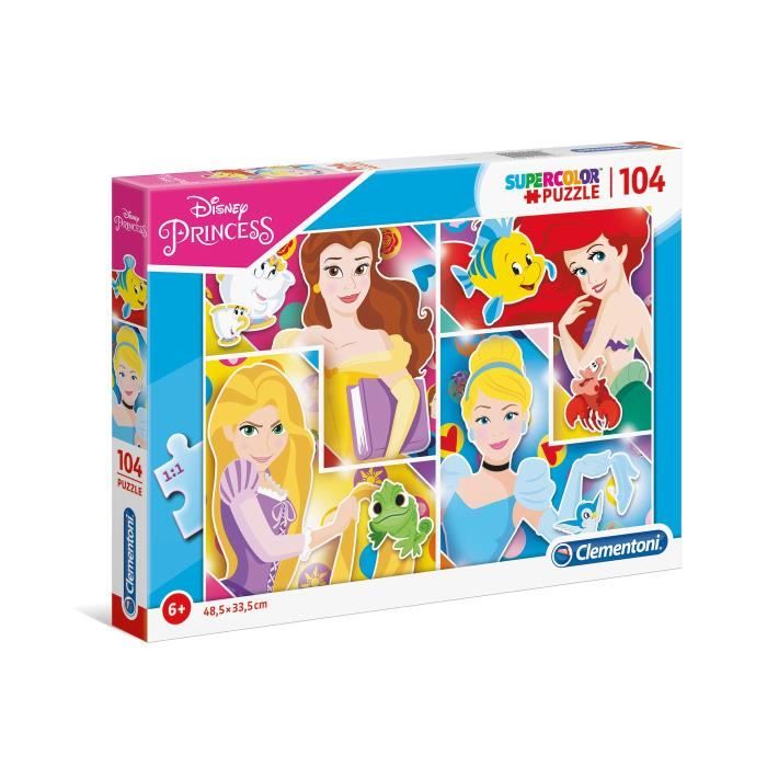 Puzzle Disney Princesses - CLEMENTONI - 104 pièces - Pour enfants à ...