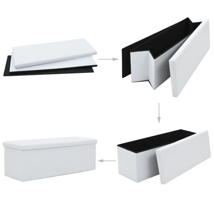 Pouf De Rangement Pliable En Similicuir - 38x38x30 Cm, Repose-pieds, Siège Supplémentaire, Plusieurs Couleurs