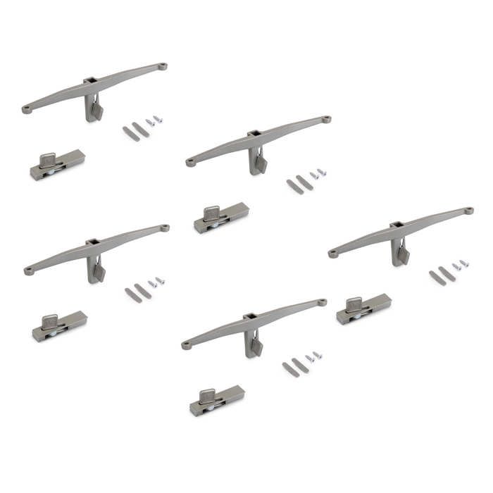 Supports pour étagères en bois pour la structure modulaire Zero - Emuca - Zamak - Peint gris pierre