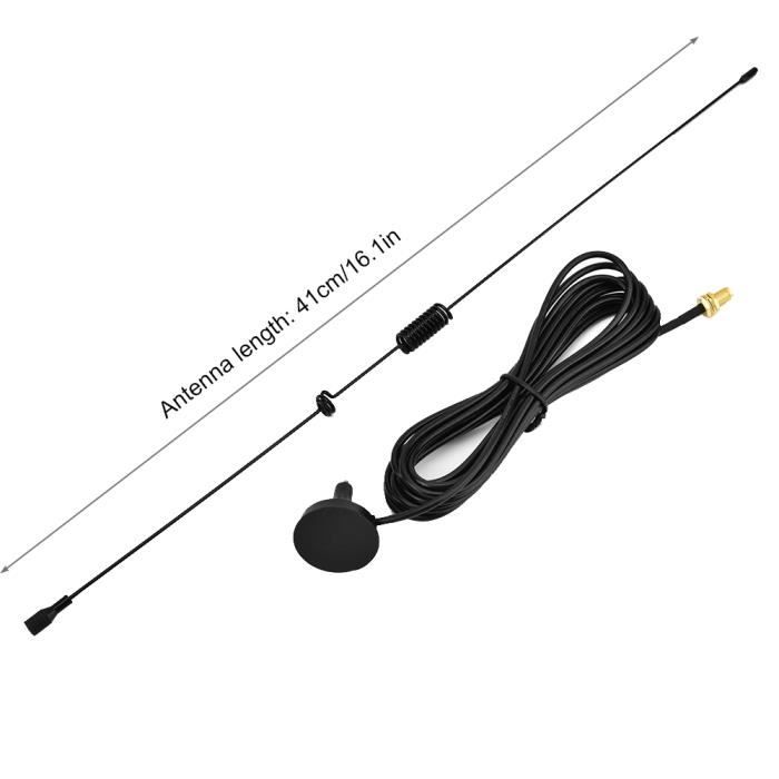 Antenne Voiture VHF/UHF Wlaniot Double Fréquence Base Magnétique 9cm - Câble 5M BNC