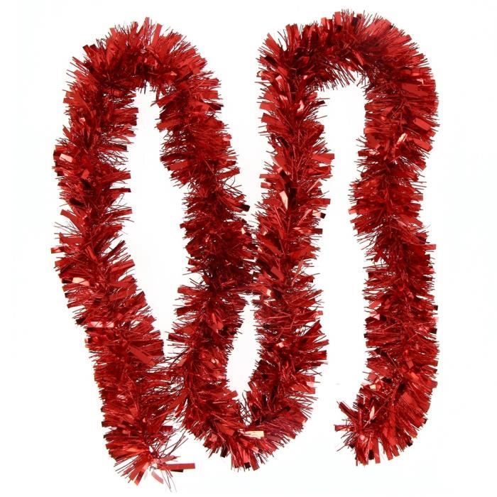 Lot x2 Guirlande de Noël Marta Brillant Mat Rouge et Or hauteur