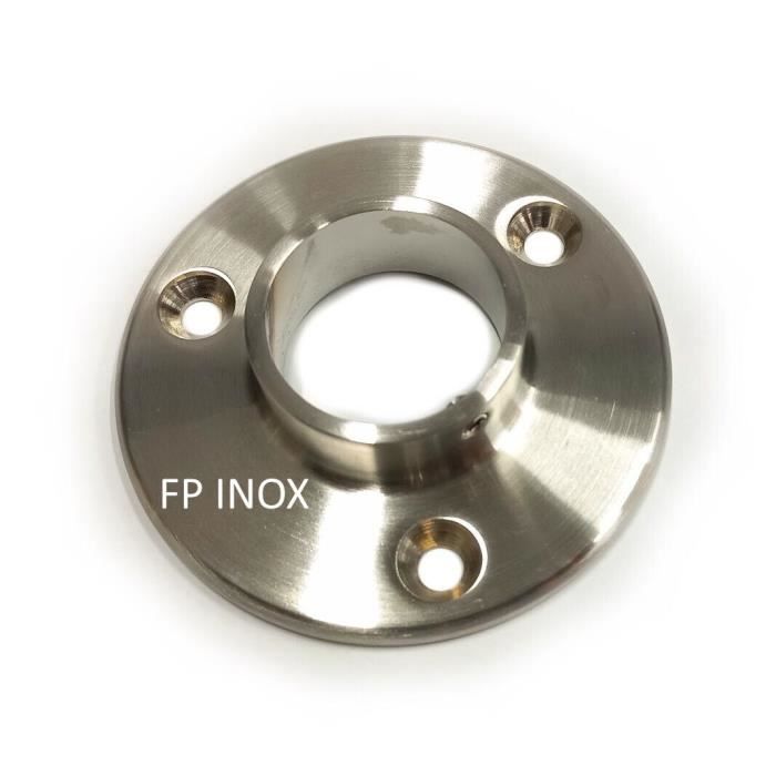 Platine Inox Satinée Angle 90° Pour Tube 42.4mm - Embase Garde-Corps A2 Inox 304