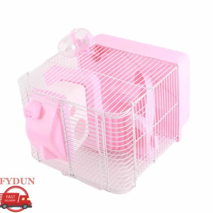 Meilleurs prix pour FYDUN Cage de hamster Cage à Hamster à 2 niveaux, grand espace, conception à châssis haut, Cage d'habitat animalerie cage Café Rose