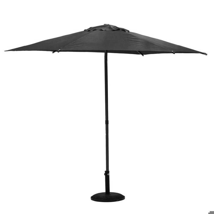 Parasol droit rond Soya ardoise D2 7m en acier - Hespéride
